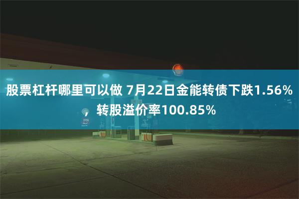 股票杠杆哪里可以做 7月22日金能转债下跌1.56%，转股溢价率100.85%