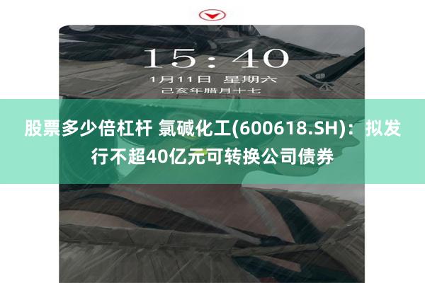 股票多少倍杠杆 氯碱化工(600618.SH)：拟发行不超40亿元可转换公司债券