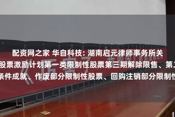 配资网之家 华自科技: 湖南启元律师事务所关于公司2021年限制性股票激励计划第一类限制性股票第三期解除限售、第二类限制性股票归属条件成就、作废部分限制性股票、回购注销部分限制性股票及调整回购价格事项的法律意见书内容摘要