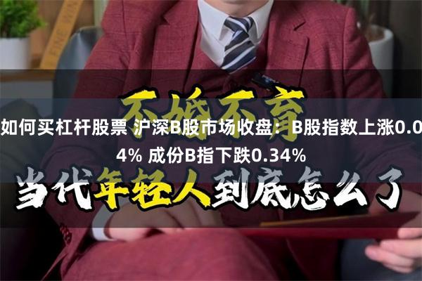 如何买杠杆股票 沪深B股市场收盘：B股指数上涨0.04% 成份B指下跌0.34%