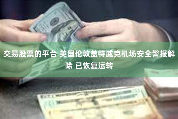 交易股票的平台 英国伦敦盖特威克机场安全警报解除 已恢复运转